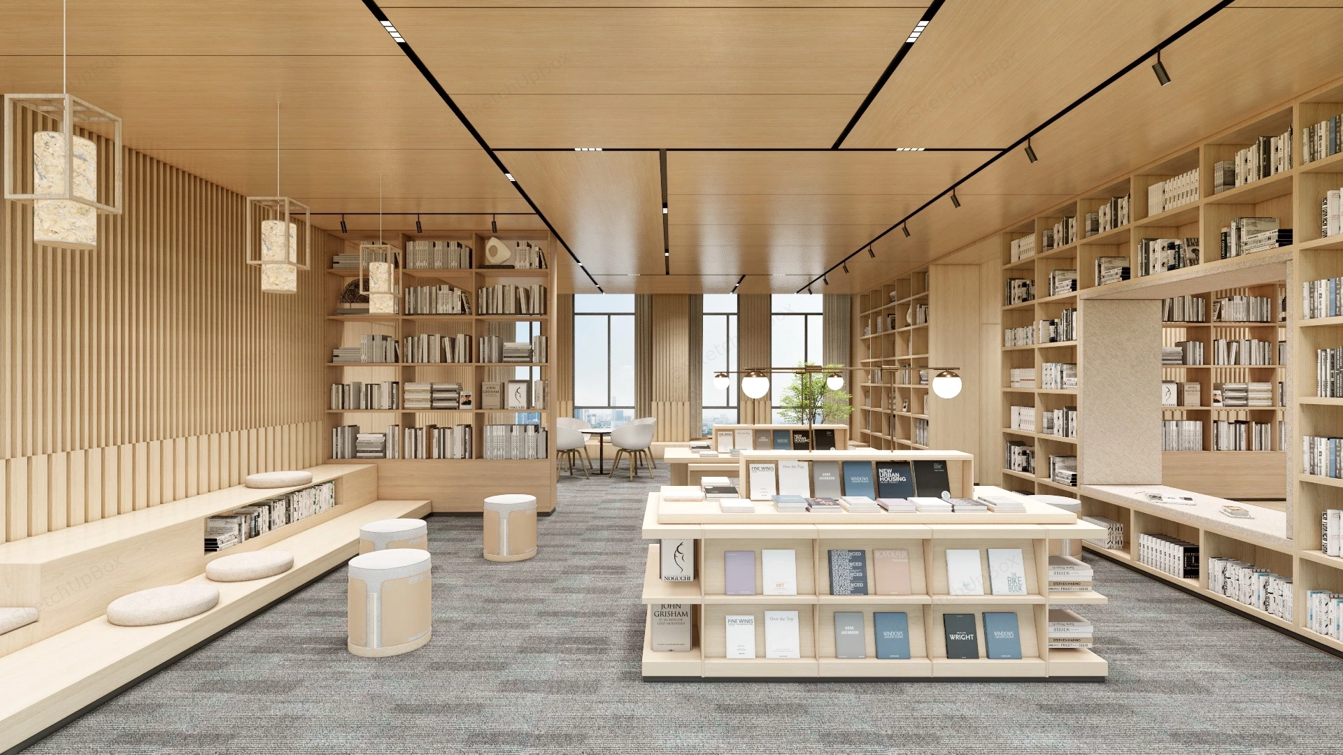 Bookstore Interior Design sketchup model preview - SketchupBox