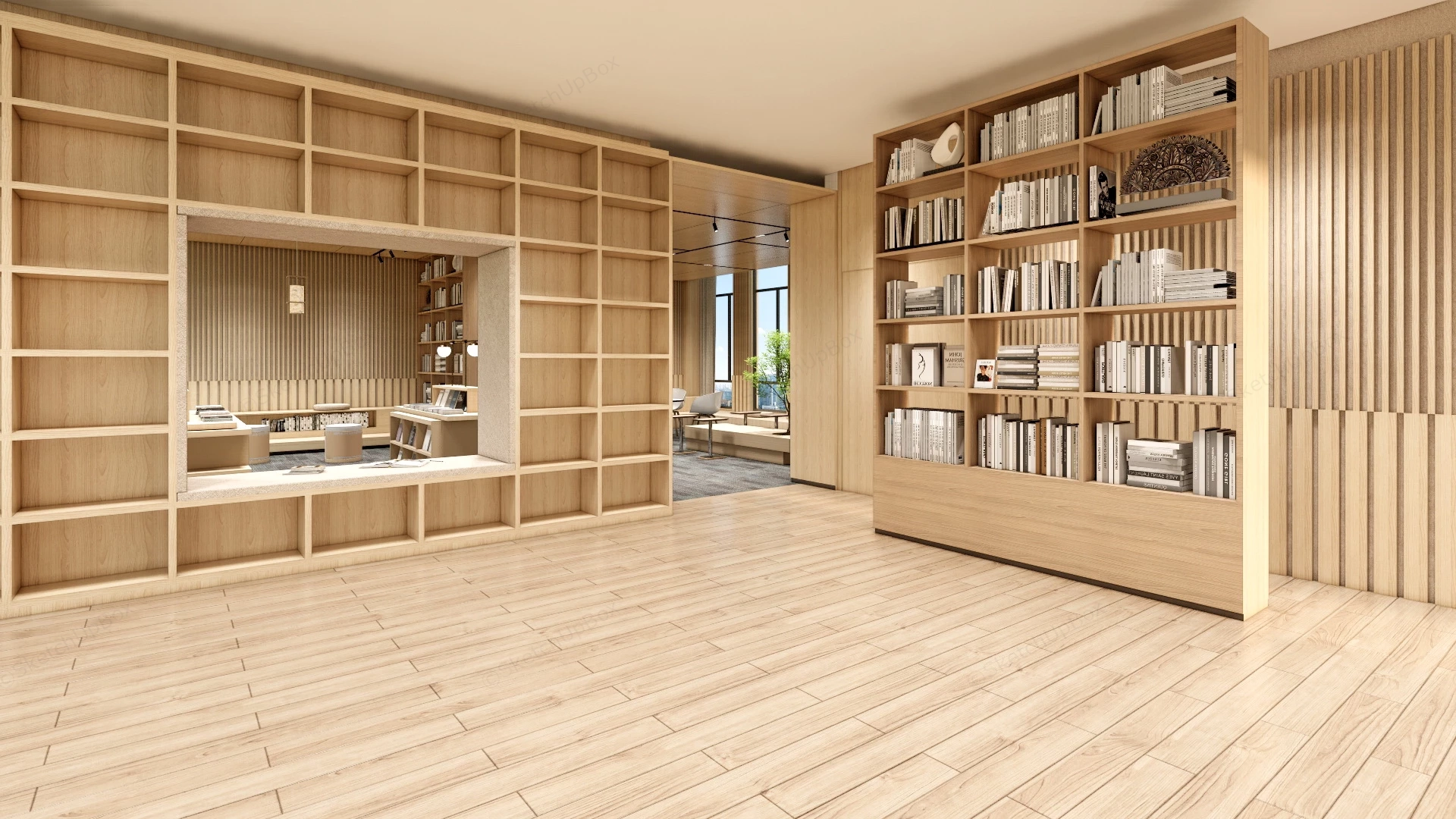 Bookstore Interior Design sketchup model preview - SketchupBox