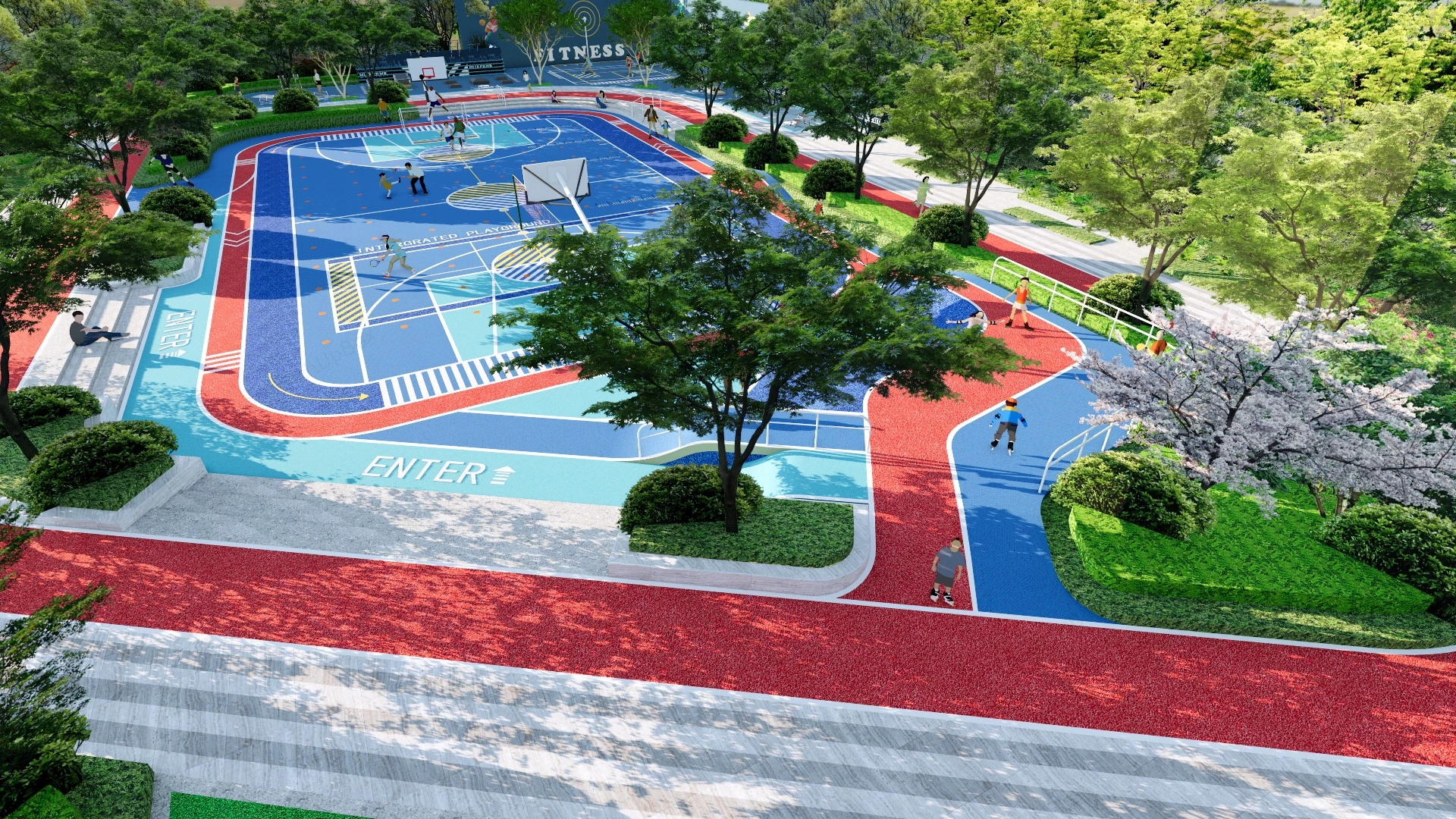 Community Sports Park & Playground sketchup model preview - SketchupBox