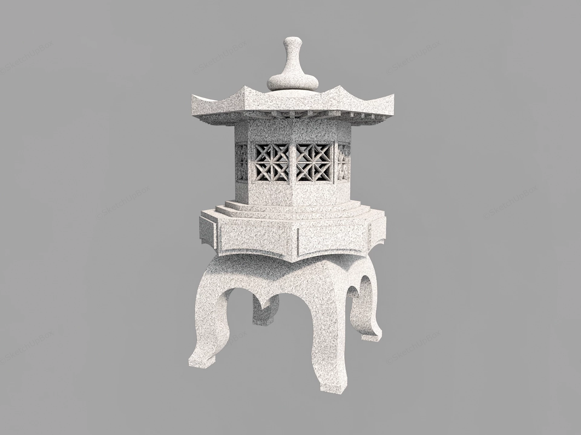 Japanese Stone Lantern sketchup model preview - SketchupBox