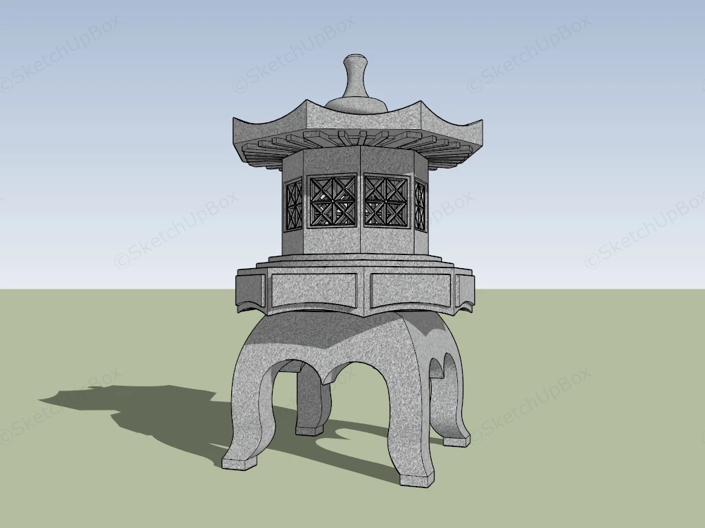 Japanese Stone Lantern sketchup model preview - SketchupBox