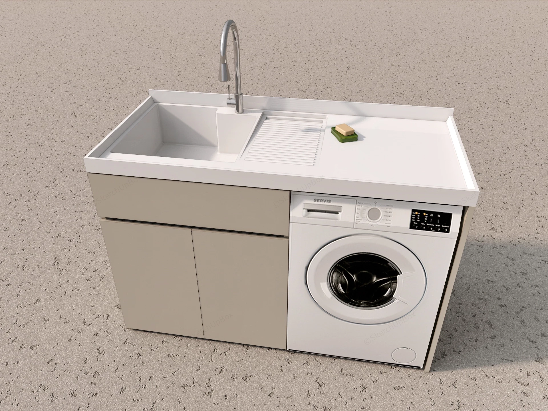 Washing Machine Cabinet With Sink sketchup model preview - SketchupBox