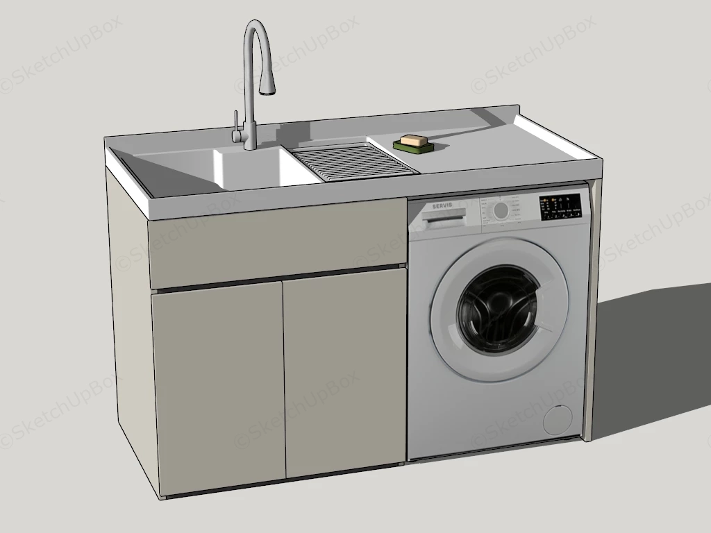 Washing Machine Cabinet With Sink sketchup model preview - SketchupBox