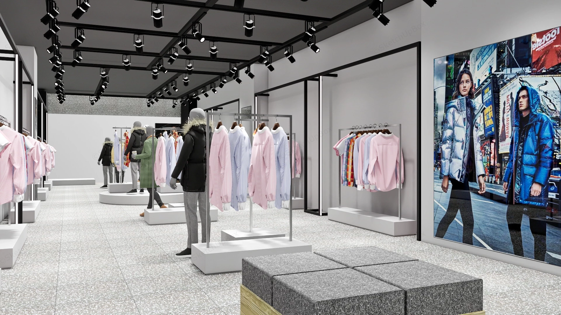 Clothing Store Design sketchup model preview - SketchupBox