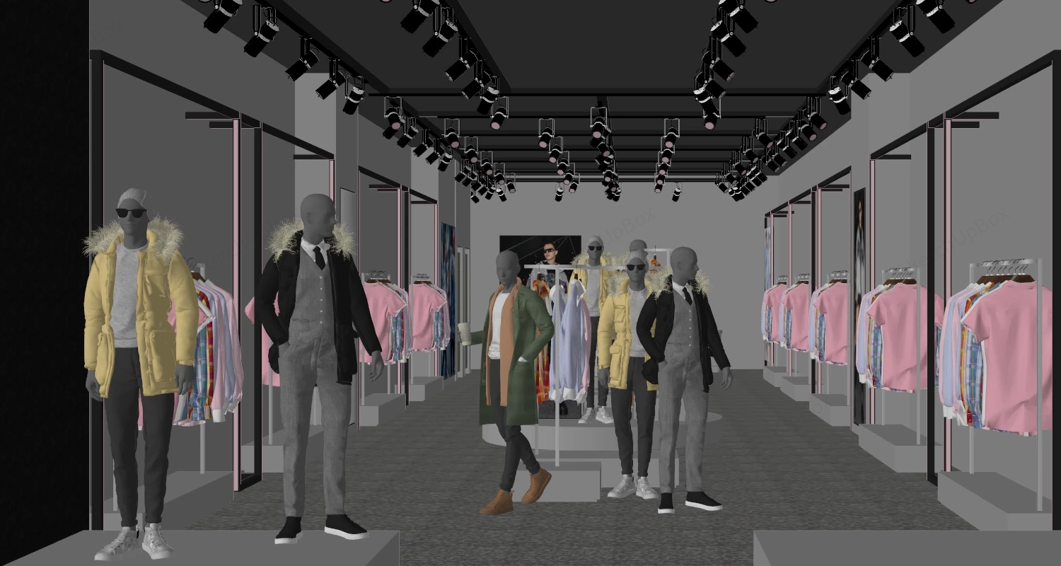 Clothing Store Design sketchup model preview - SketchupBox