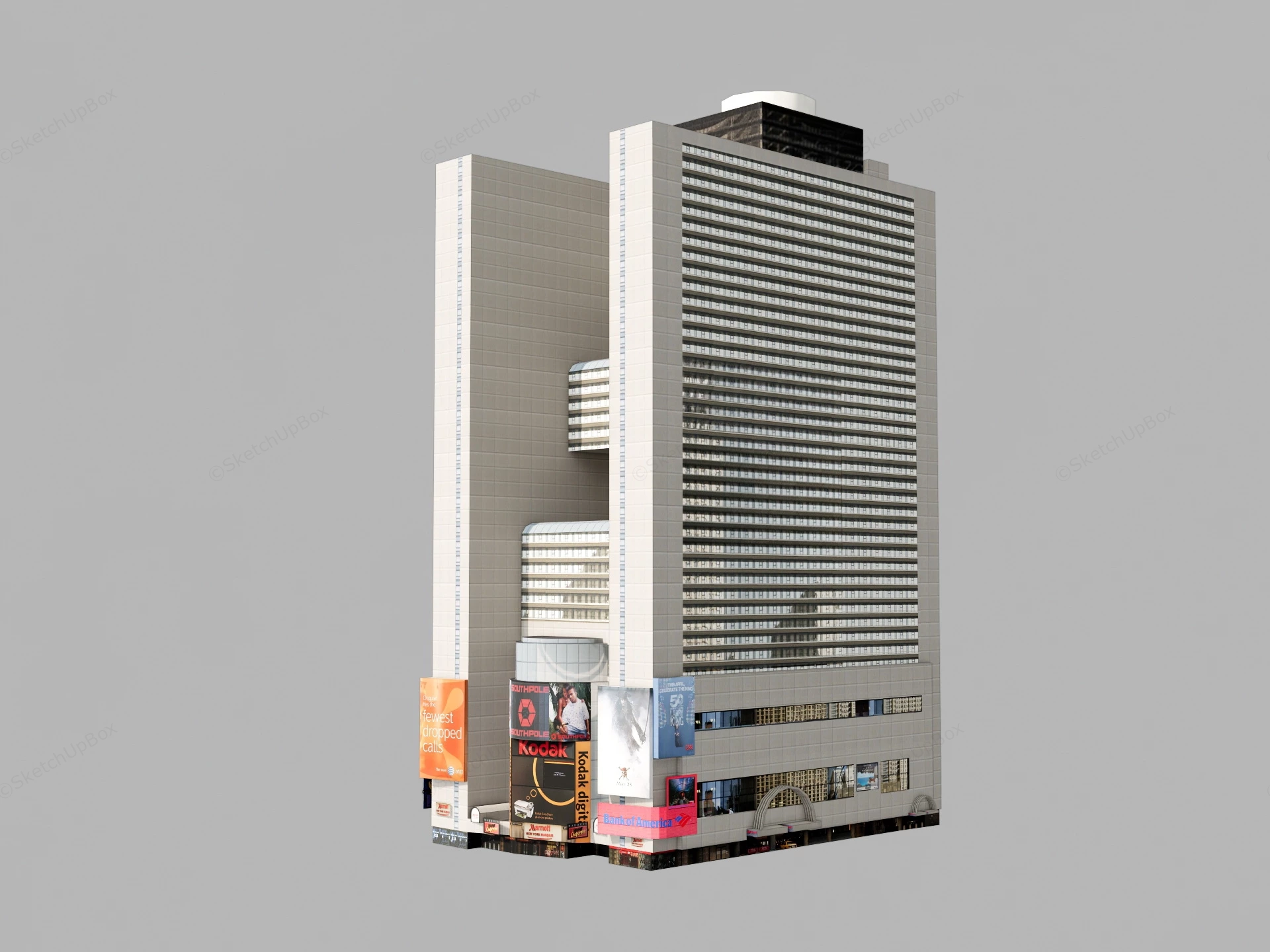 Modern Commercial Hotel sketchup model preview - SketchupBox