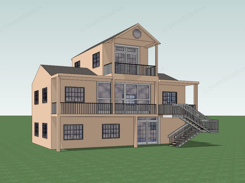 Beautiful Holiday House sketchup model preview - SketchupBox