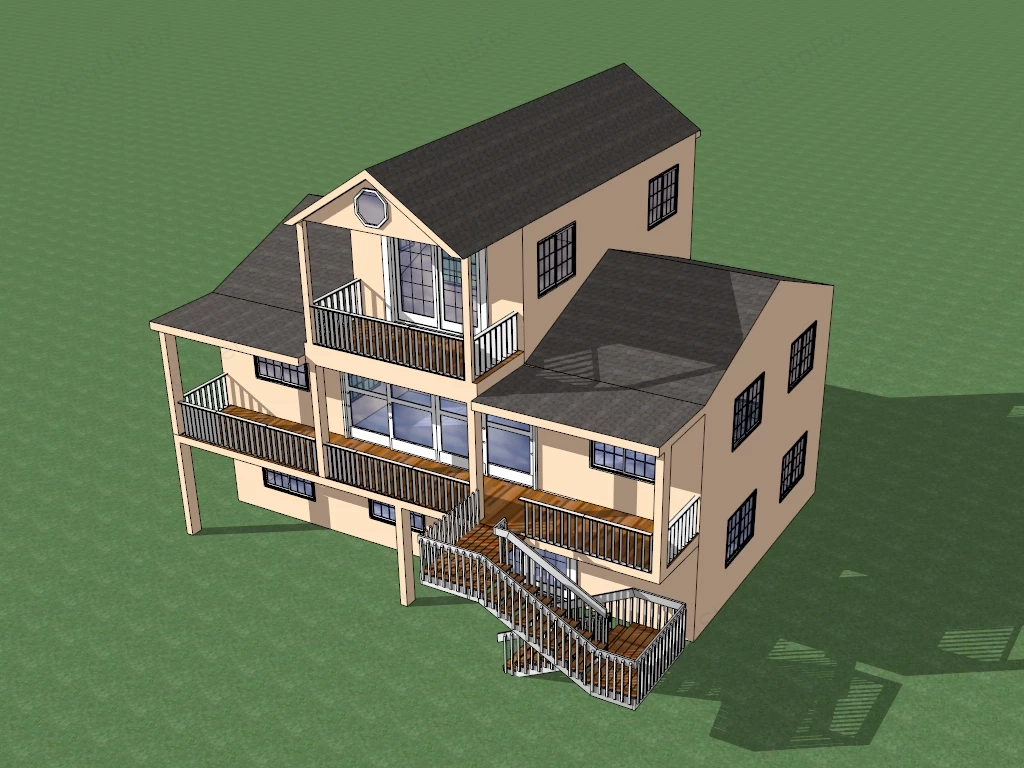 Beautiful Holiday House sketchup model preview - SketchupBox
