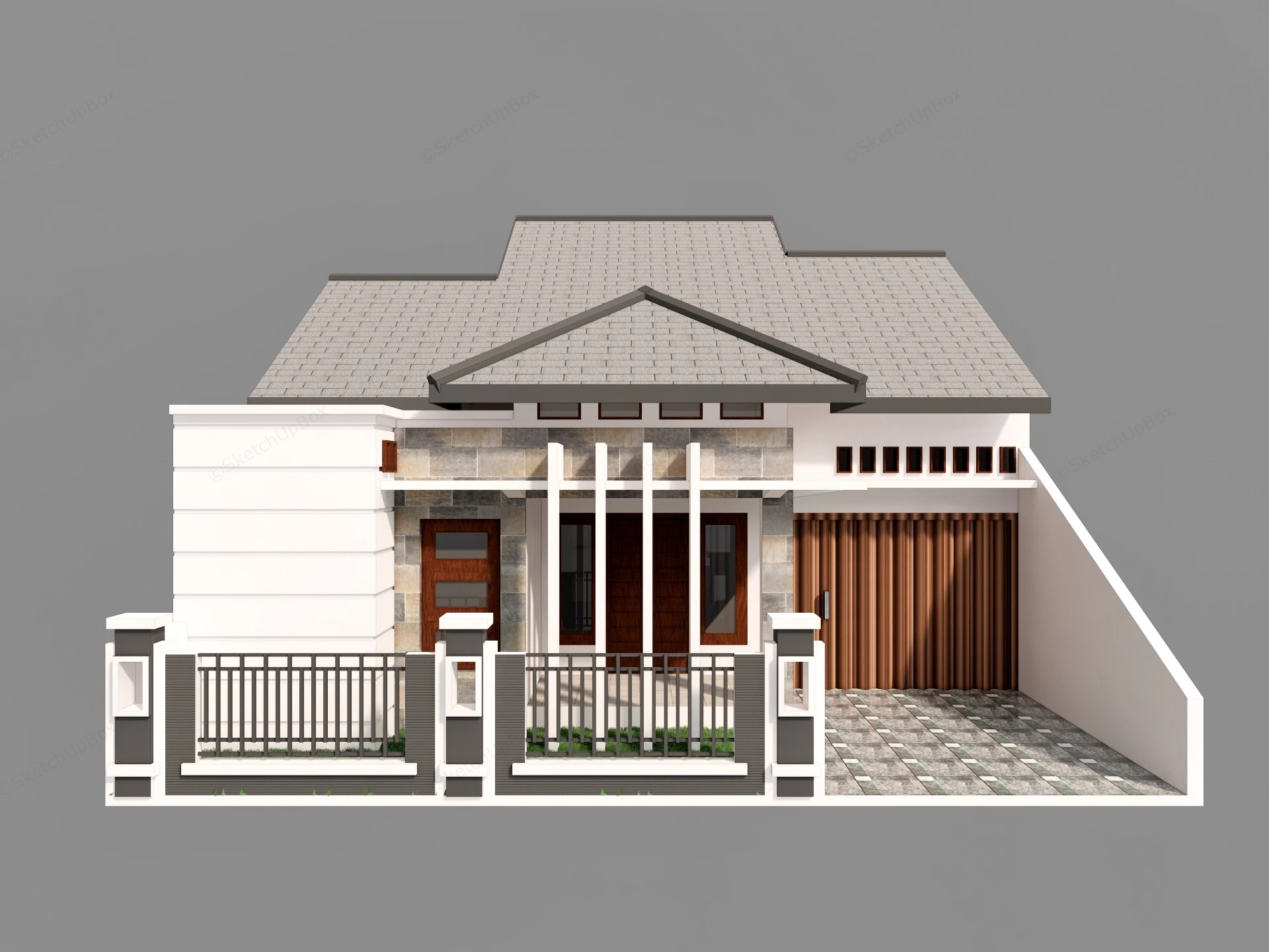 Rural Area House sketchup model preview - SketchupBox