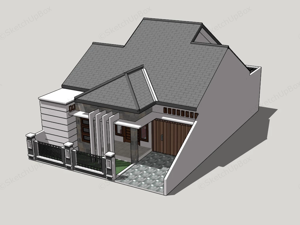 Rural Area House sketchup model preview - SketchupBox