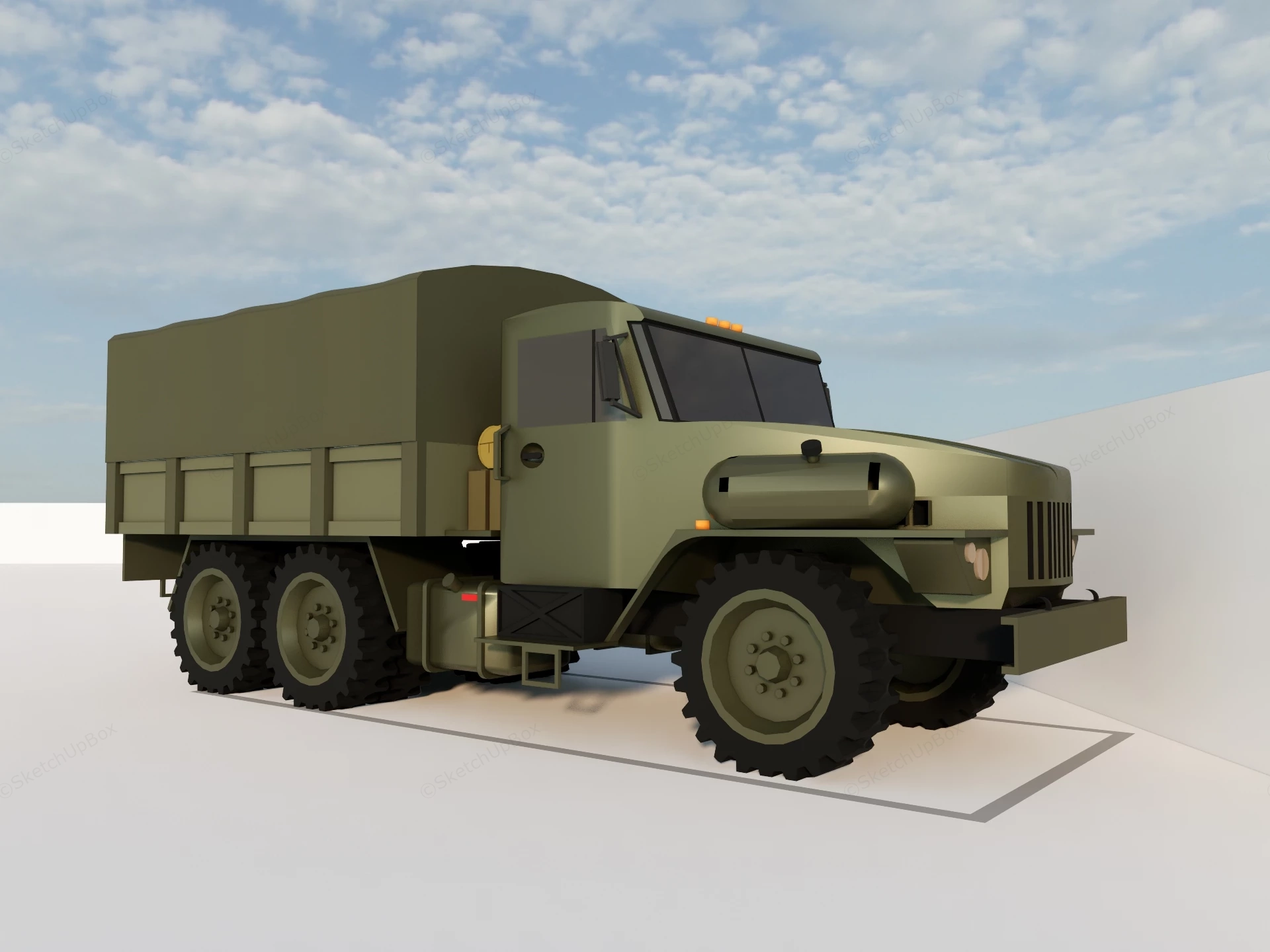 Old Military Truck sketchup model preview - SketchupBox
