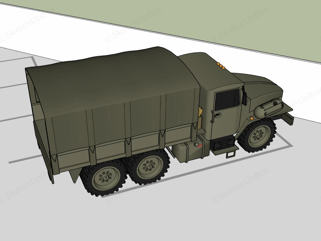 Old Military Truck sketchup model preview - SketchupBox