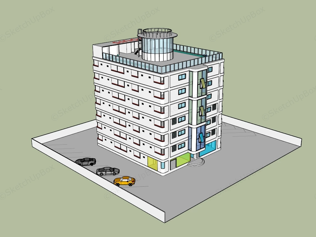 Luxury Apartments Exterior sketchup model preview - SketchupBox