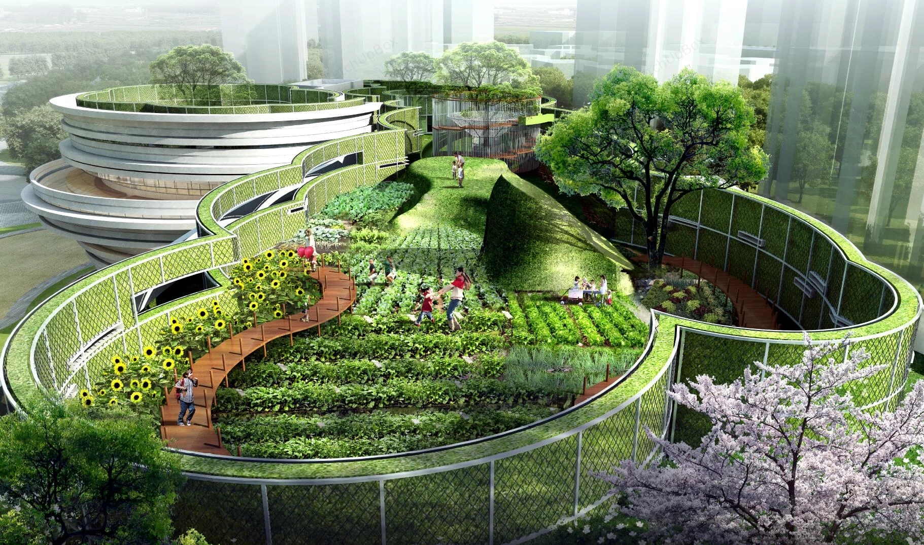 Creative Kindergarten School Design sketchup model preview - SketchupBox