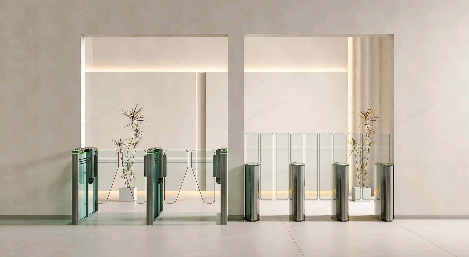 Optical Turnstiles sketchup model preview - SketchupBox