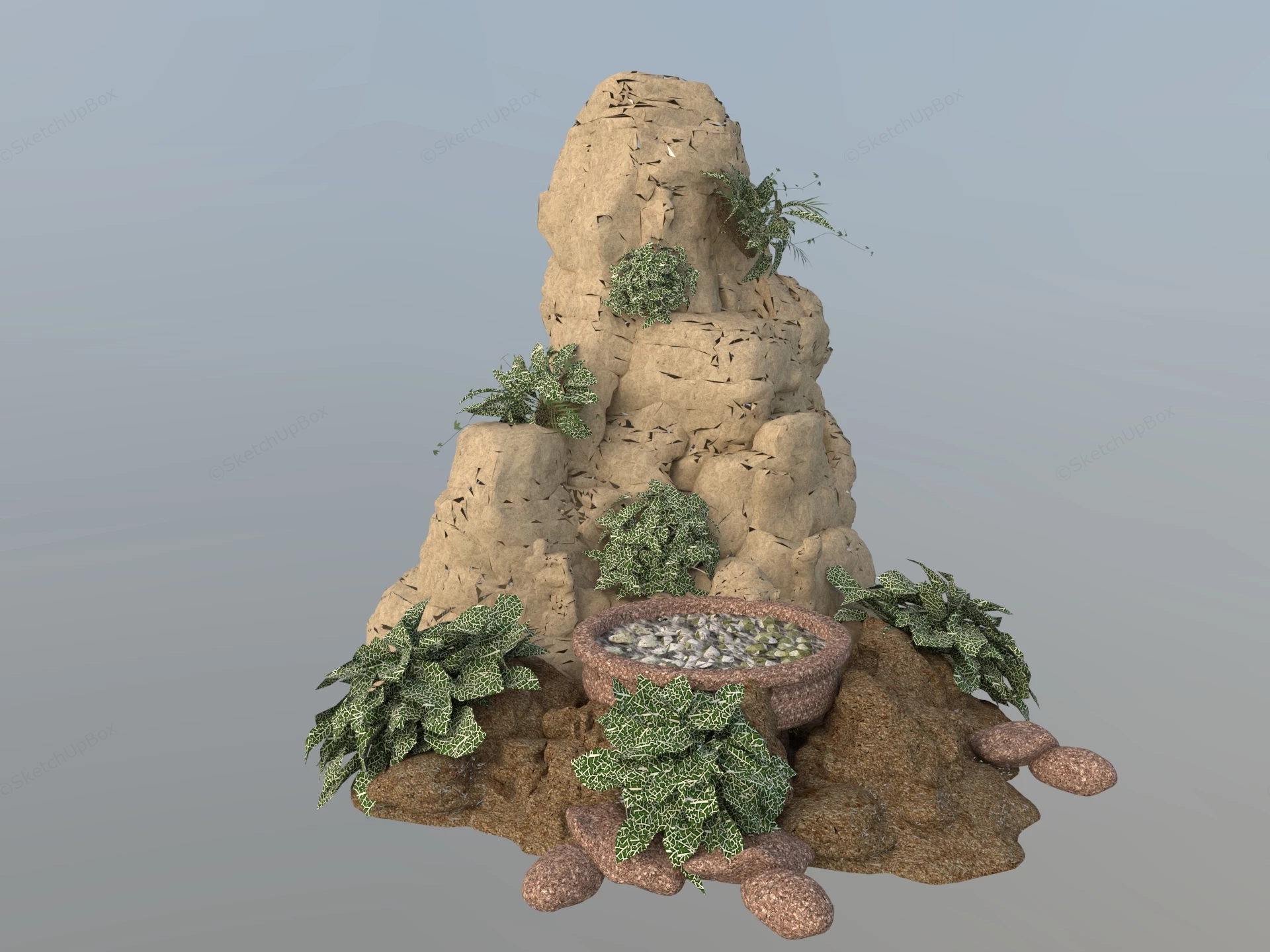Mini Zen Rock Garden sketchup model preview - SketchupBox