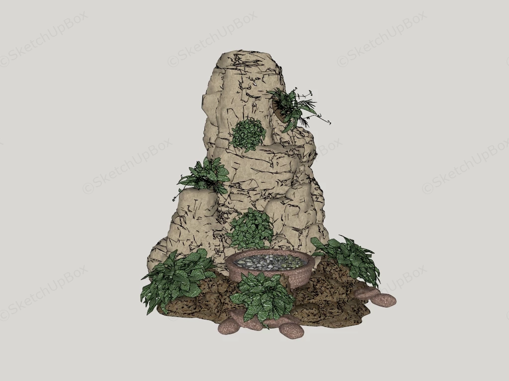 Mini Zen Rock Garden sketchup model preview - SketchupBox