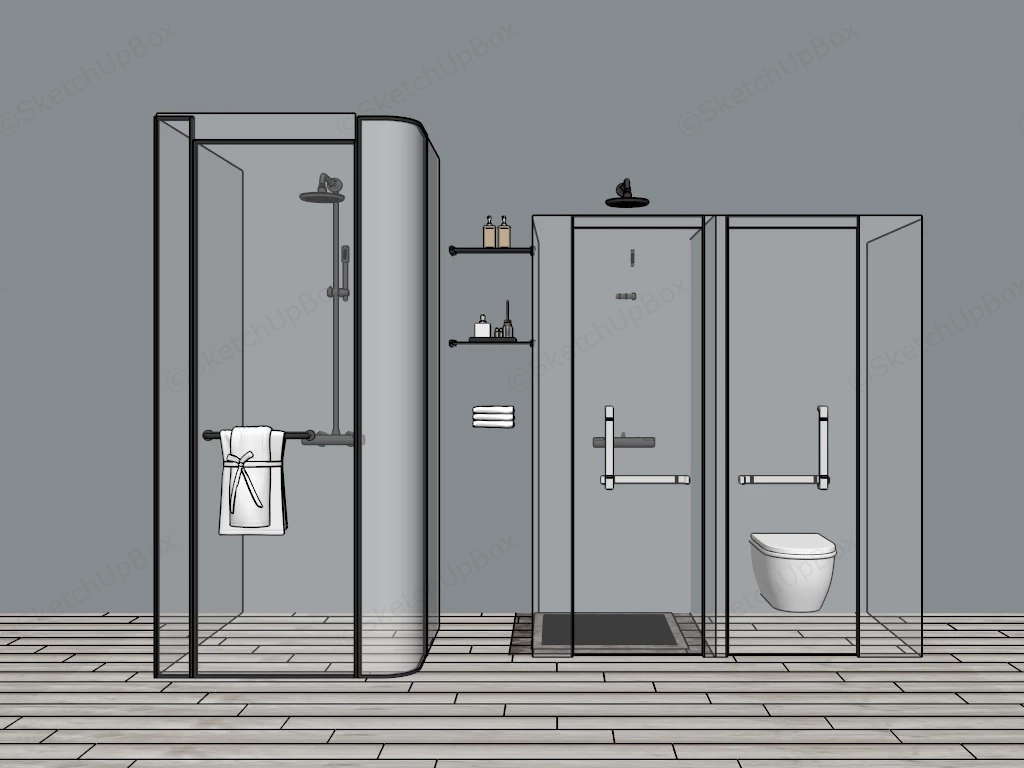 Shower Stall Enclosures sketchup model preview - SketchupBox