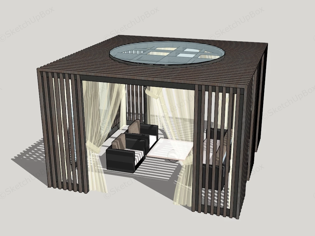 Backyard Gazebo sketchup model preview - SketchupBox