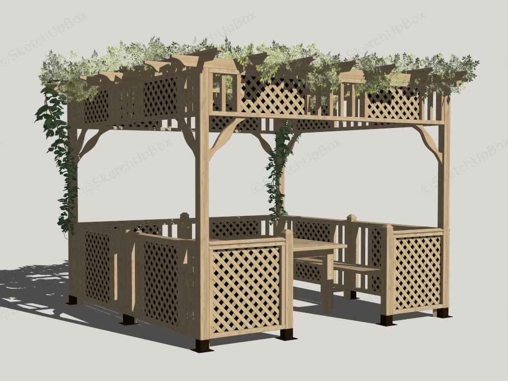 Small Wooden Gazebo sketchup model preview - SketchupBox