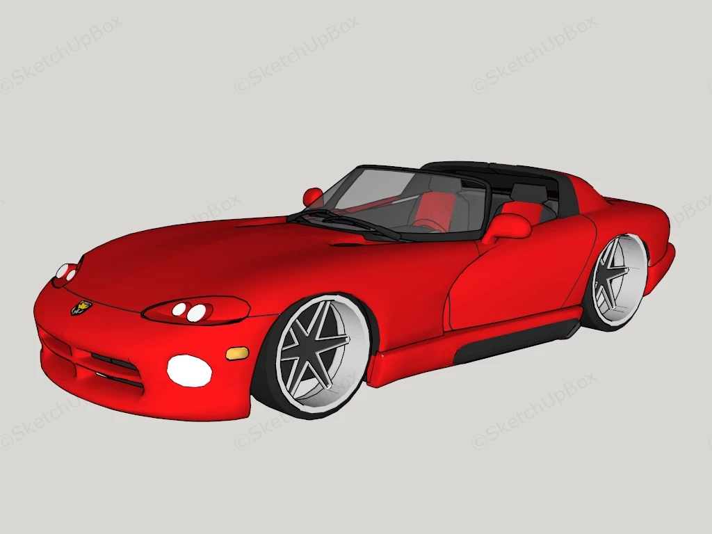 Red Convertible Car sketchup model preview - SketchupBox