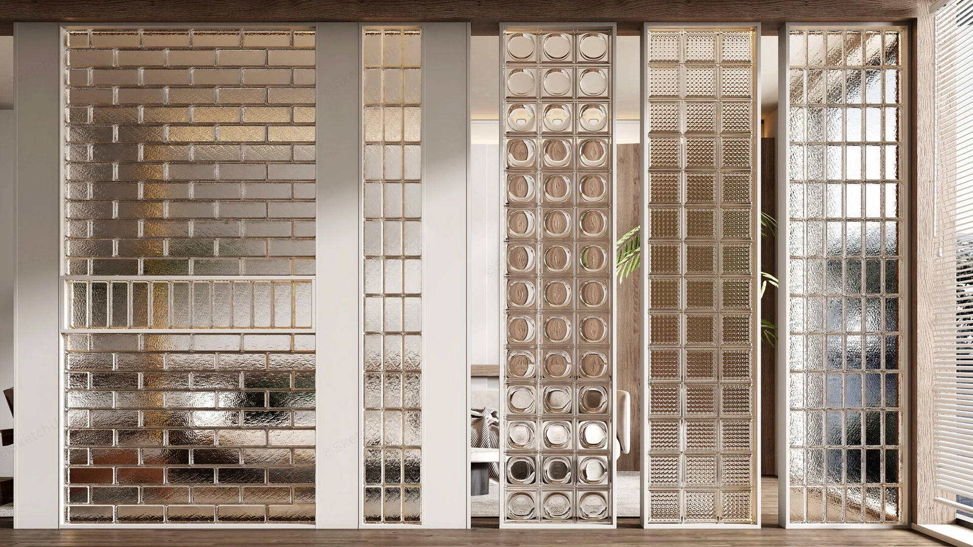 Glass Wall Room Dividers sketchup model preview - SketchupBox