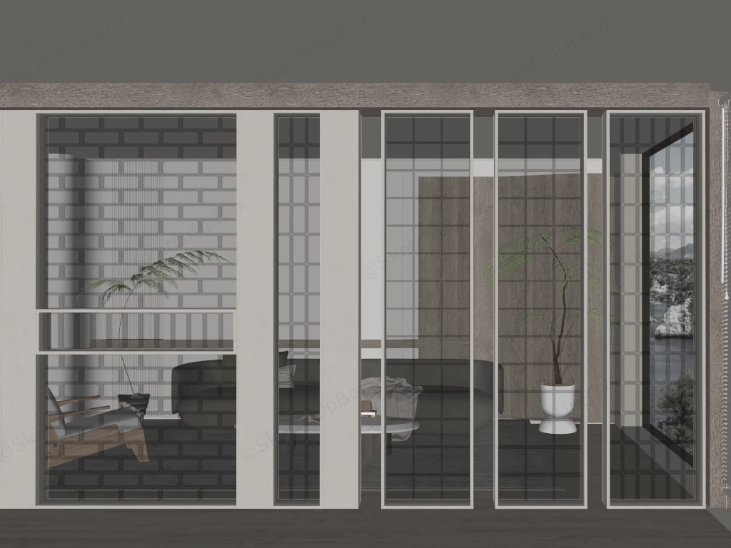 Glass Wall Room Dividers sketchup model preview - SketchupBox