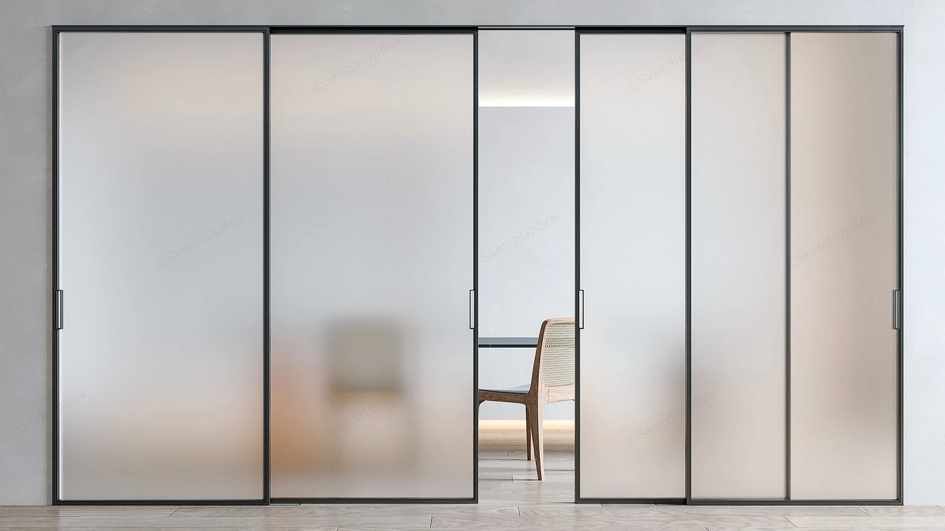 Sliding Glass Doors sketchup model preview - SketchupBox