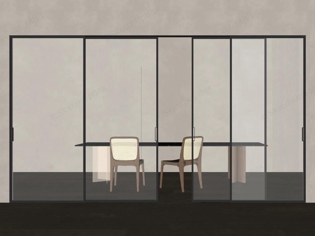 Sliding Glass Doors sketchup model preview - SketchupBox