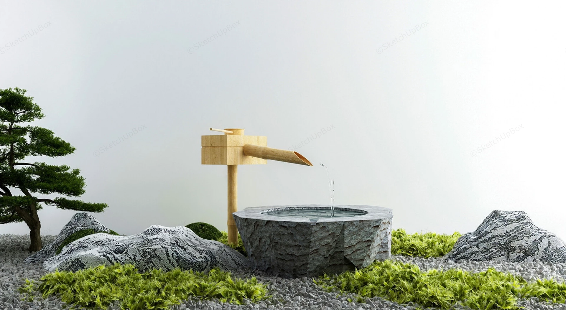 Simple Zen Garden sketchup model preview - SketchupBox