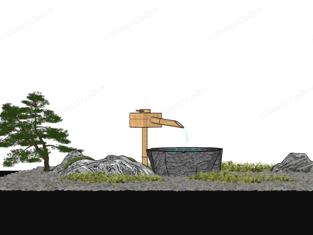 Simple Zen Garden sketchup model preview - SketchupBox