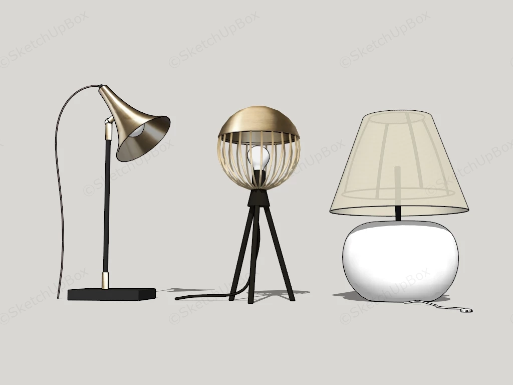 Decorative Table Lamps sketchup model preview - SketchupBox