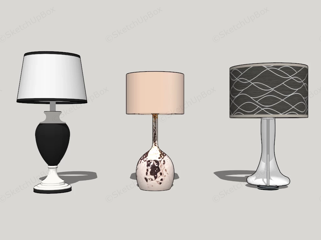 Bedroom End Table Lamps sketchup model preview - SketchupBox