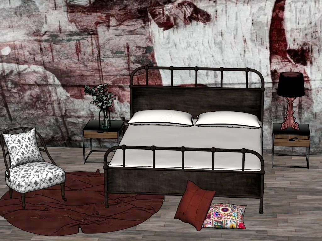 Horror Bedroom sketchup model preview - SketchupBox