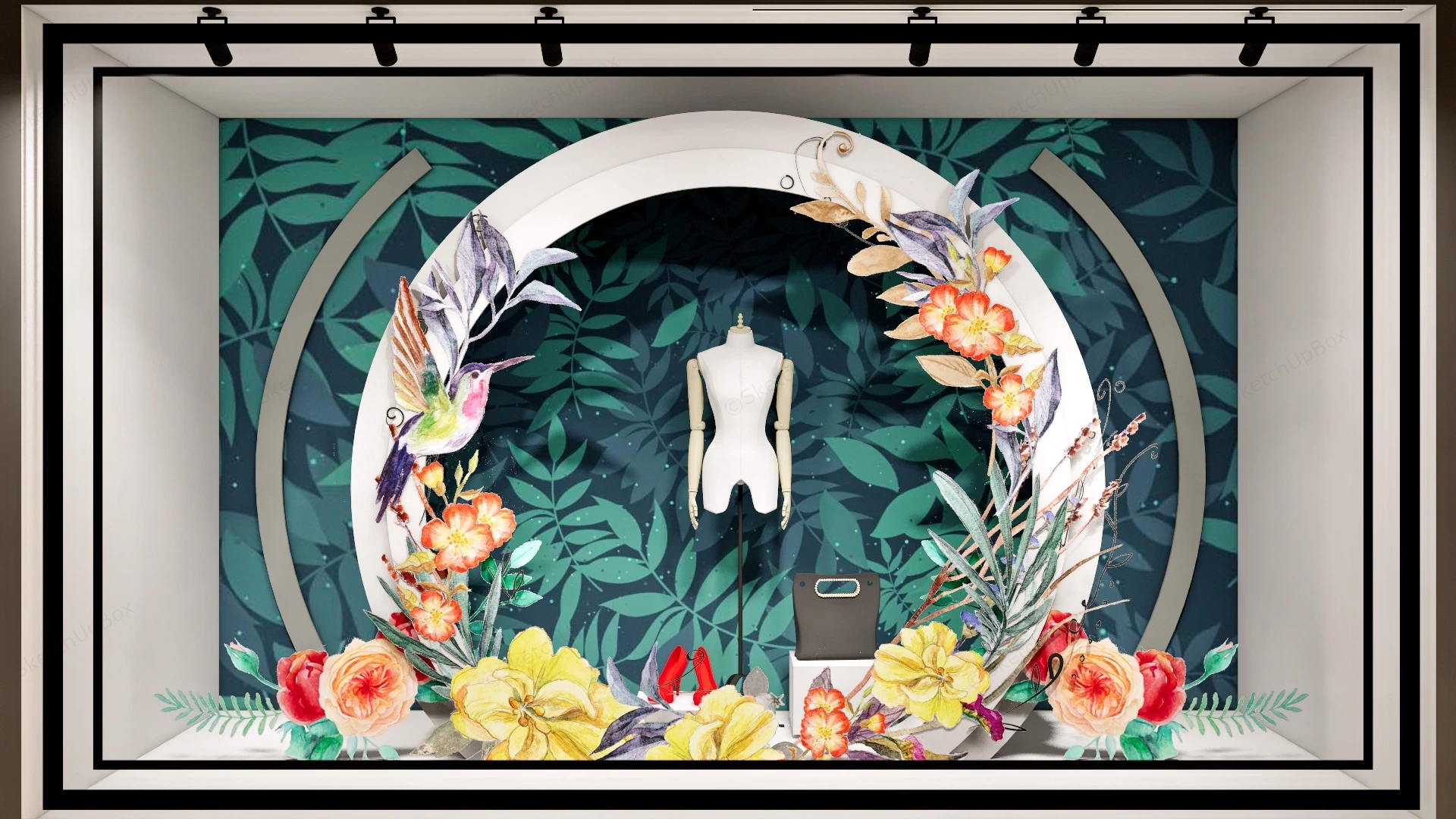 Boutique Window Display sketchup model preview - SketchupBox