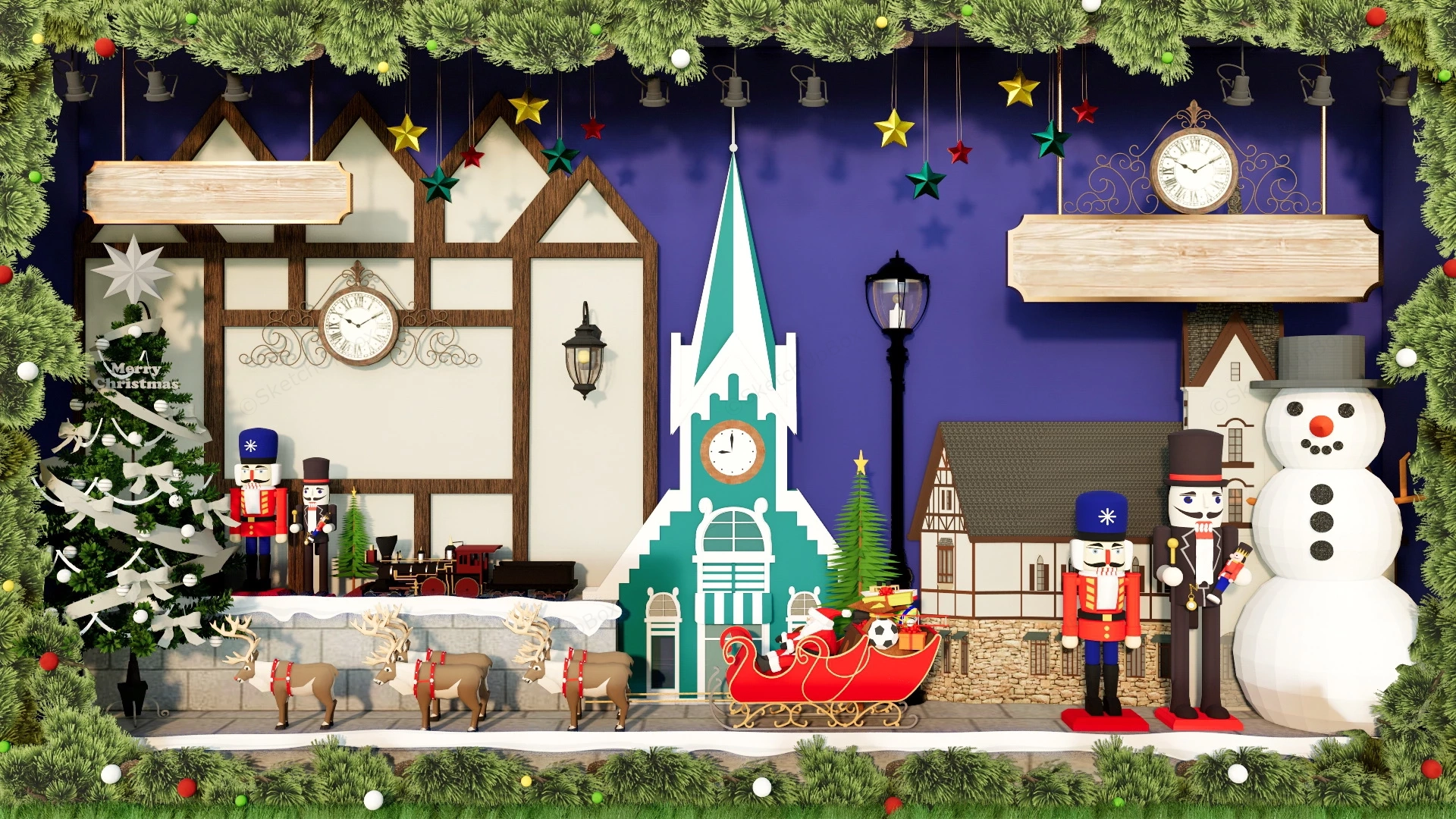 Christmas Store Window Displays sketchup model preview - SketchupBox