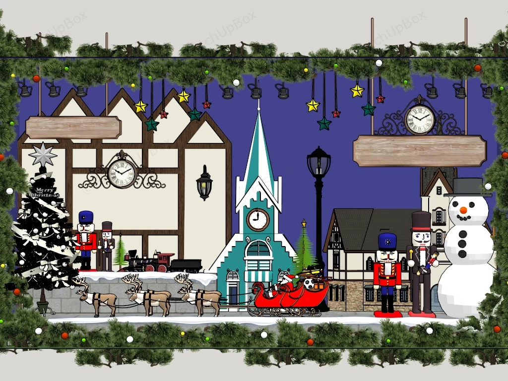 Christmas Store Window Displays sketchup model preview - SketchupBox