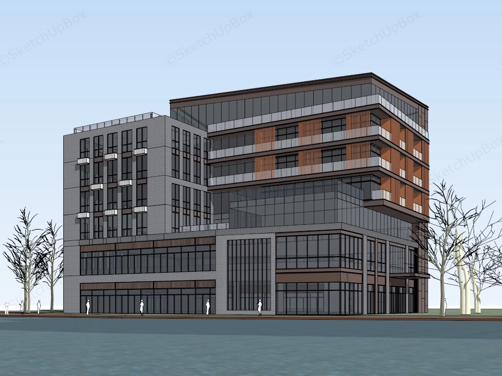 Waterfront Boutique Hotel sketchup model preview - SketchupBox