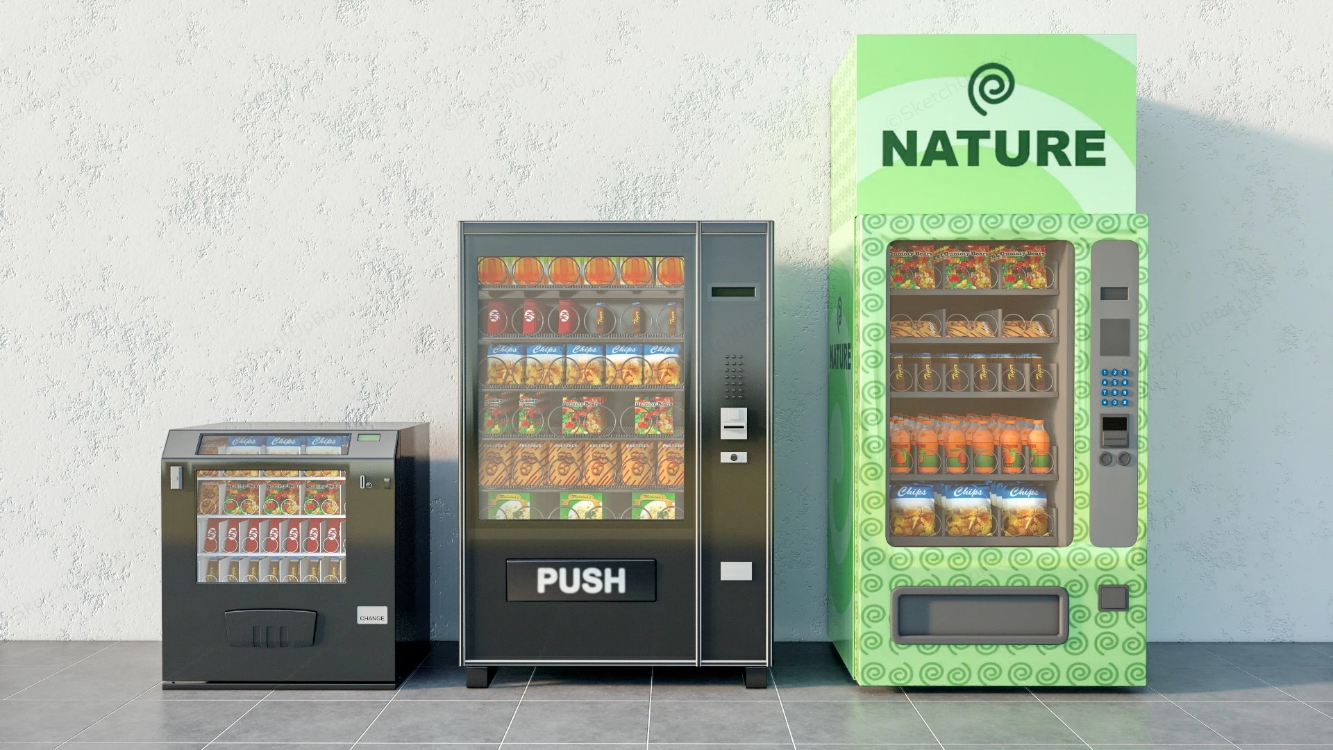 Combo Vending Machines sketchup model preview - SketchupBox