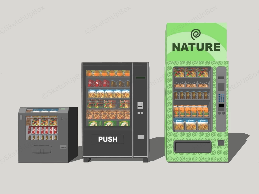 Combo Vending Machines sketchup model preview - SketchupBox