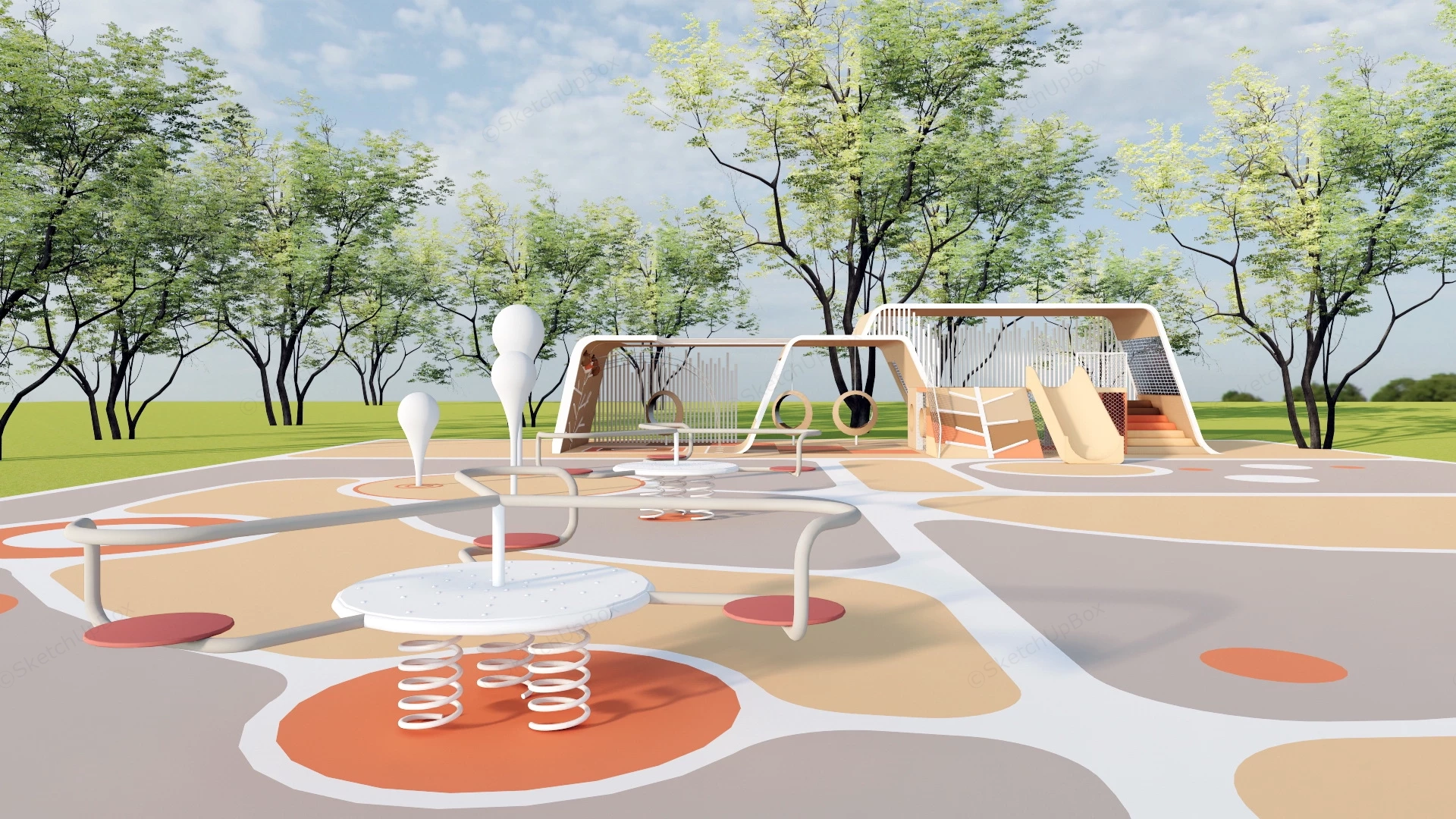 Preschool Playground Equipment sketchup model preview - SketchupBox