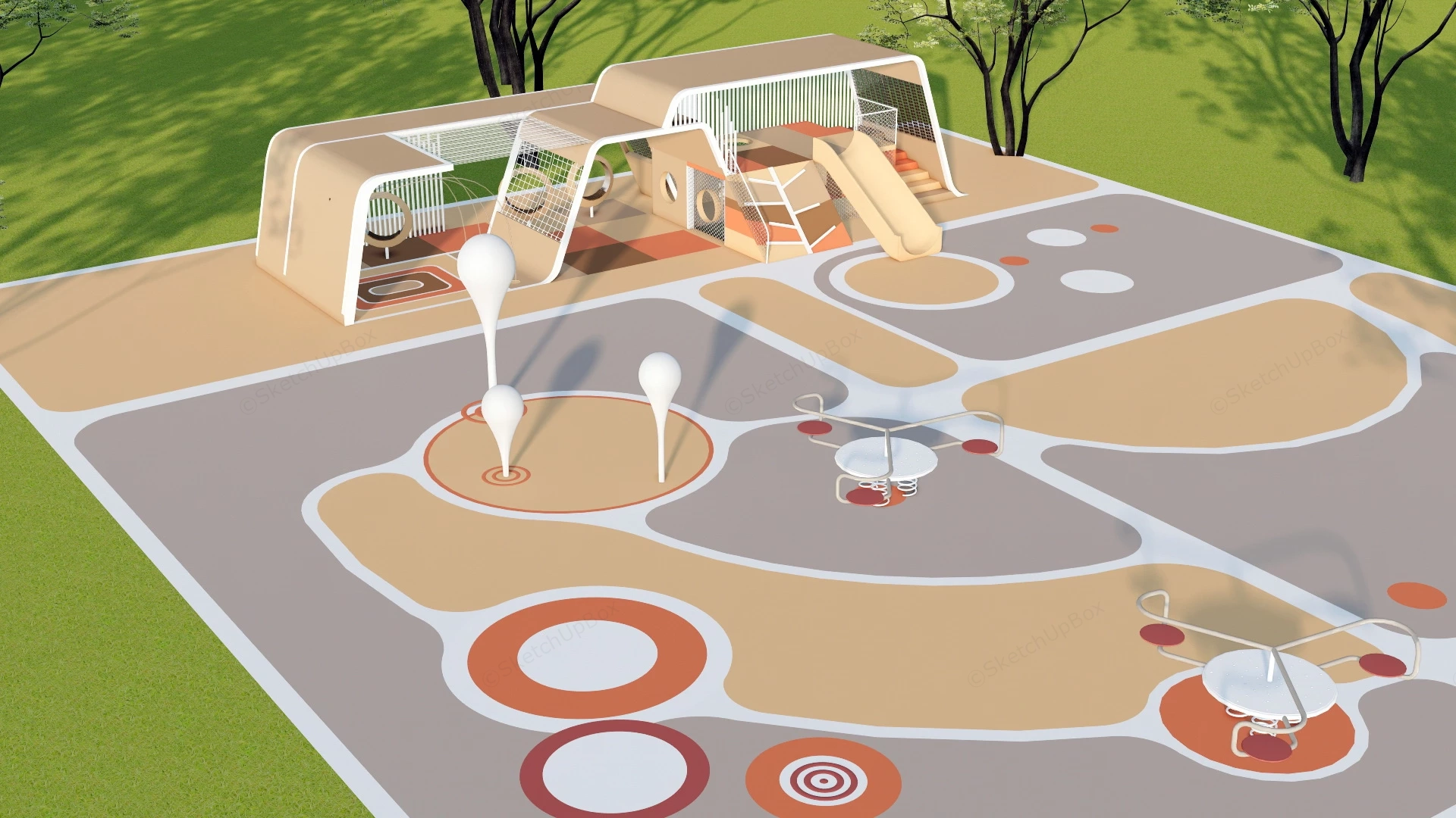 Preschool Playground Equipment sketchup model preview - SketchupBox