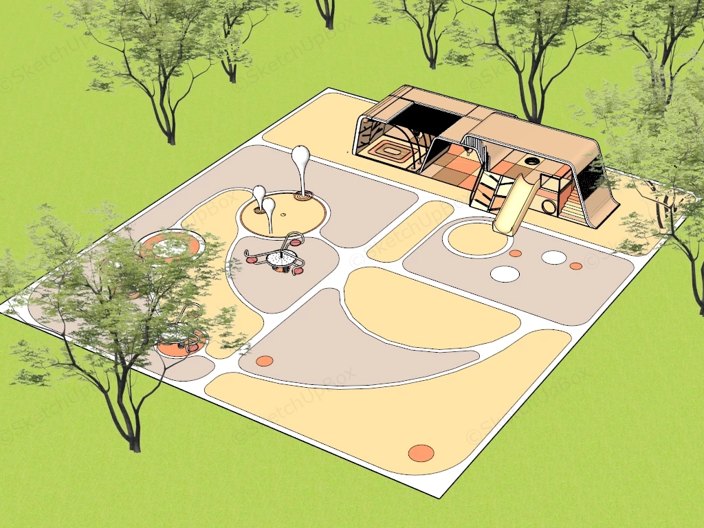 Preschool Playground Equipment sketchup model preview - SketchupBox