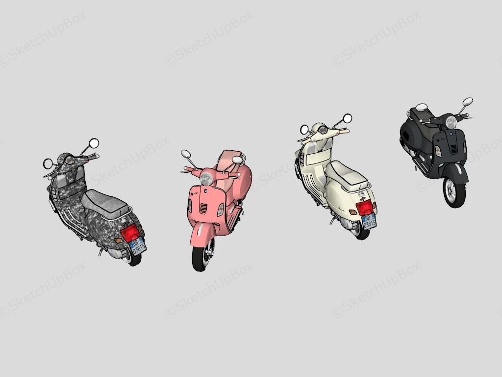 Vintage Style Mopeds sketchup model preview - SketchupBox