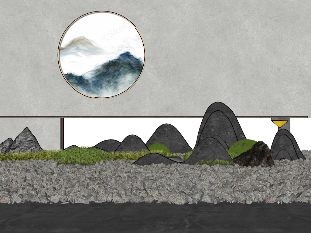 Chinese Zen Garden Ideas sketchup model preview - SketchupBox