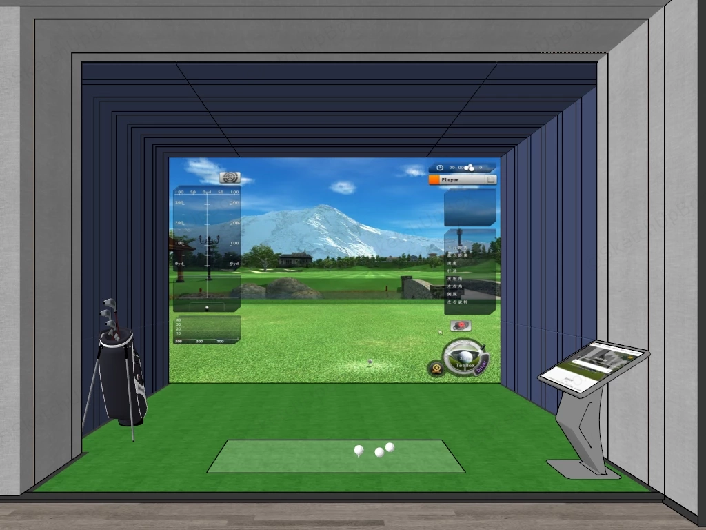 Indoor Golf Simulator Room sketchup model preview - SketchupBox