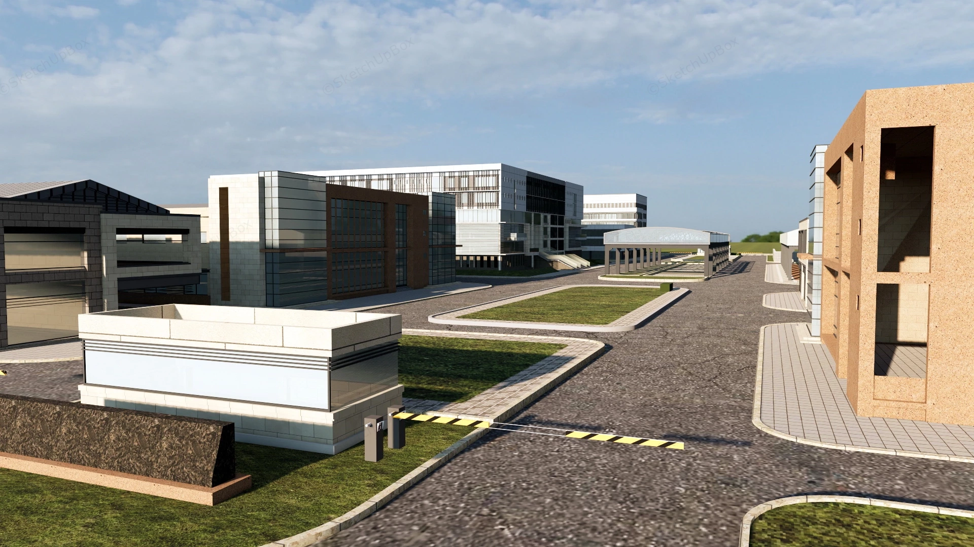 Modern Logistics Park sketchup model preview - SketchupBox