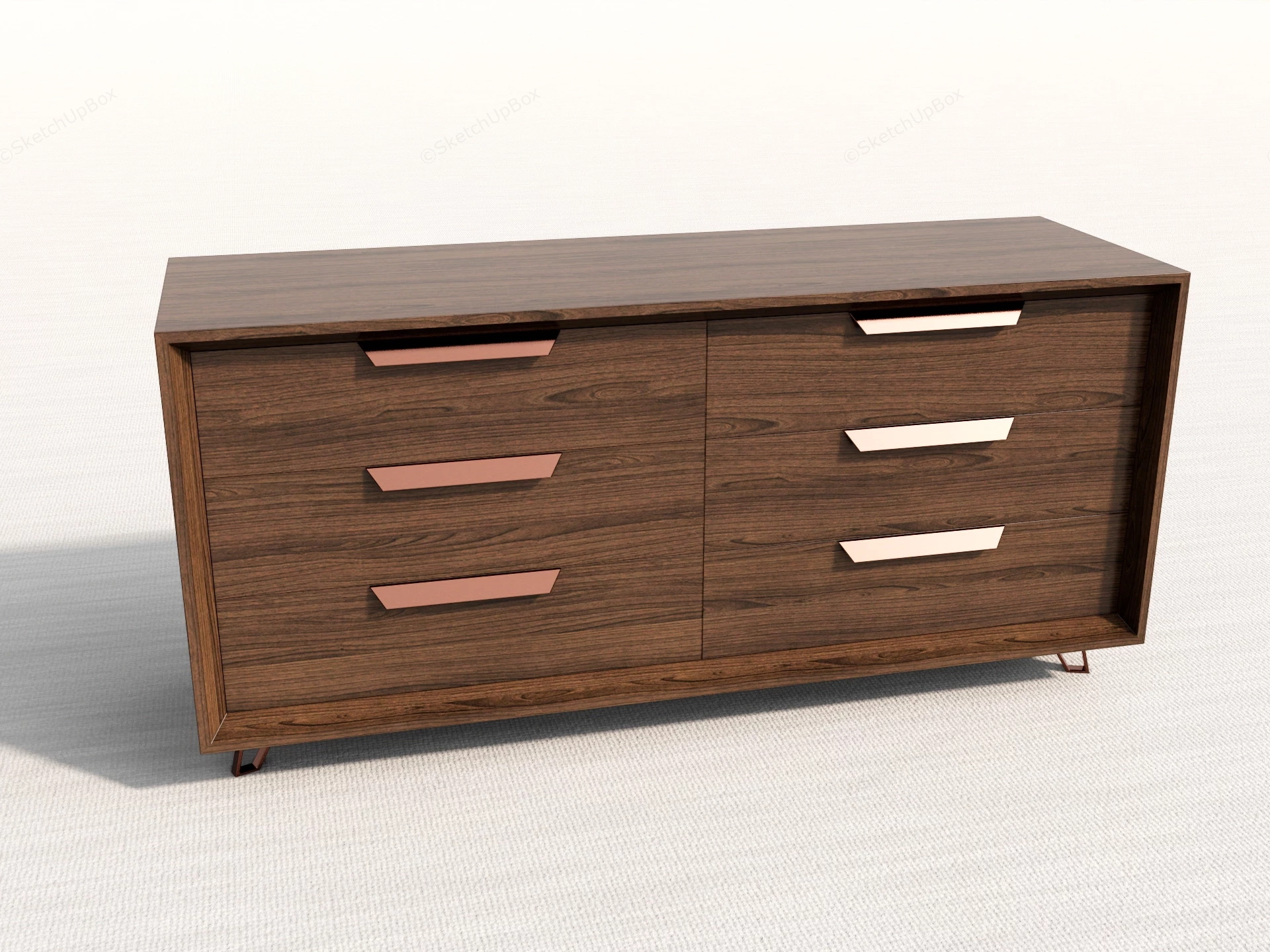6 Drawer Grand Dresser sketchup model preview - SketchupBox
