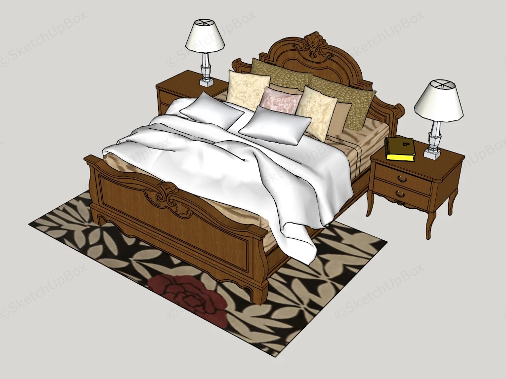 Vintage 3 Piece Bedroom Set sketchup model preview - SketchupBox