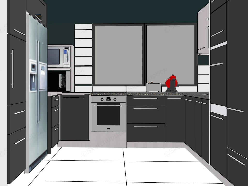 Small Kitchen Designs sketchup model preview - SketchupBox